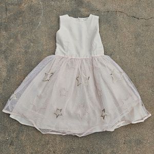 Nordstrom Johnnie B pink Easter pastel tool dress with gold stars.